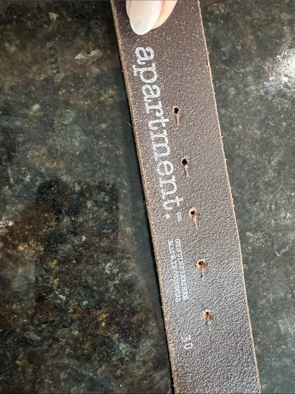 Brown Leather Belt with Ornate Silver-Tone Buckle